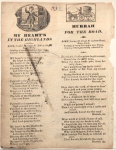 My Heart's in the Highlands (recto); Hurrah for the Road (verso) Met DP885047