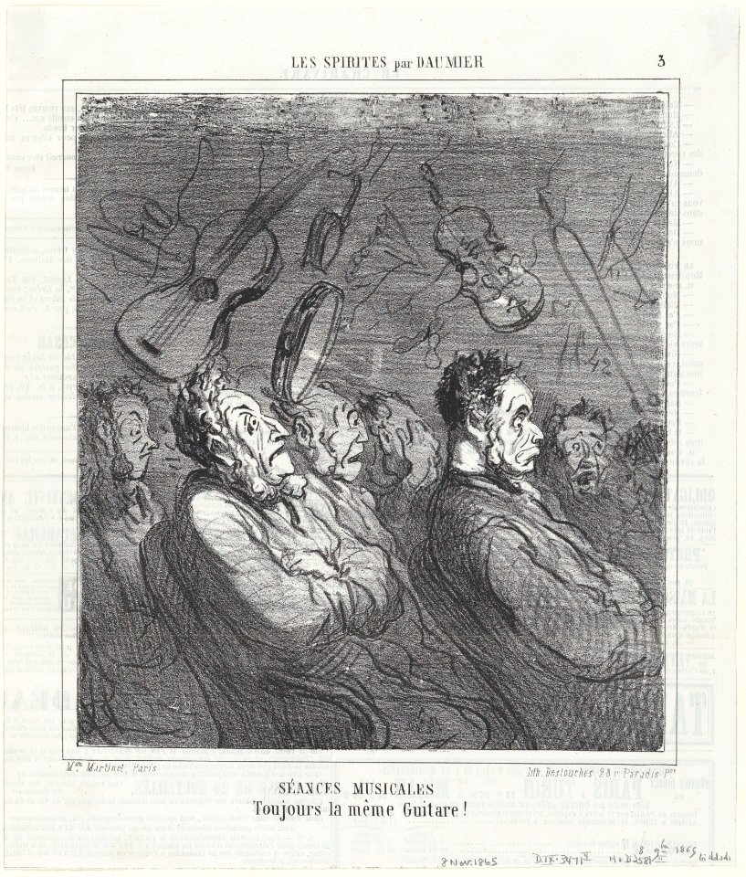 Musical séances, always the same song!, from 'The spiritualists,' published in Le Charivari, November 8, 1865 MET DP877468