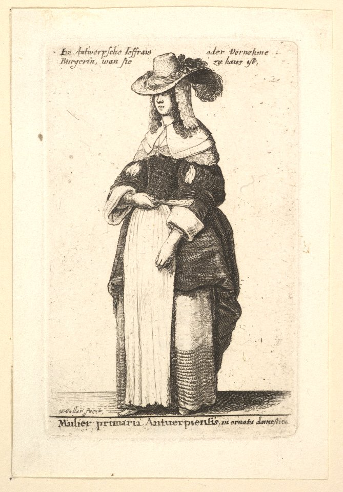 Mulier primaria Antuerpiensis, in ornatus domestica (Gentlewoman of Antwerp in domestic adornment) MET DP823791