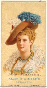 Mrs. Schaffer, from World's Beauties, Series 2 (N27) for Allen & Ginter Cigarettes MET DP838183