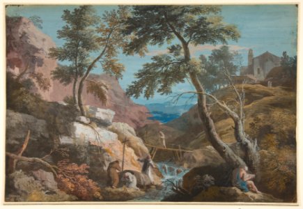 Mountainous Landscape with Hermits MET DP812349