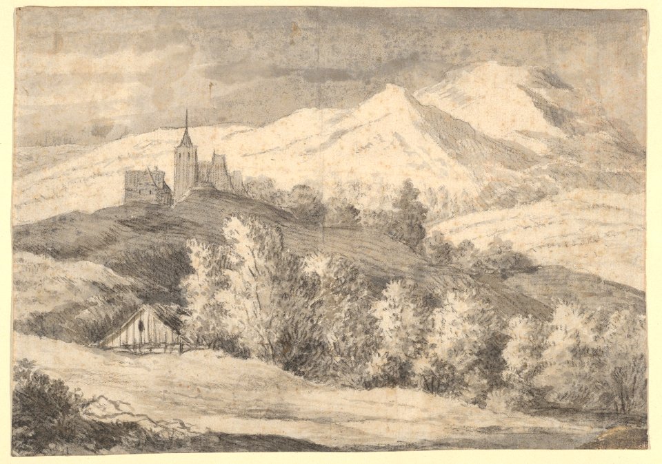 Mountaineous Landscape with a Church and Other Buildings MET DP835410