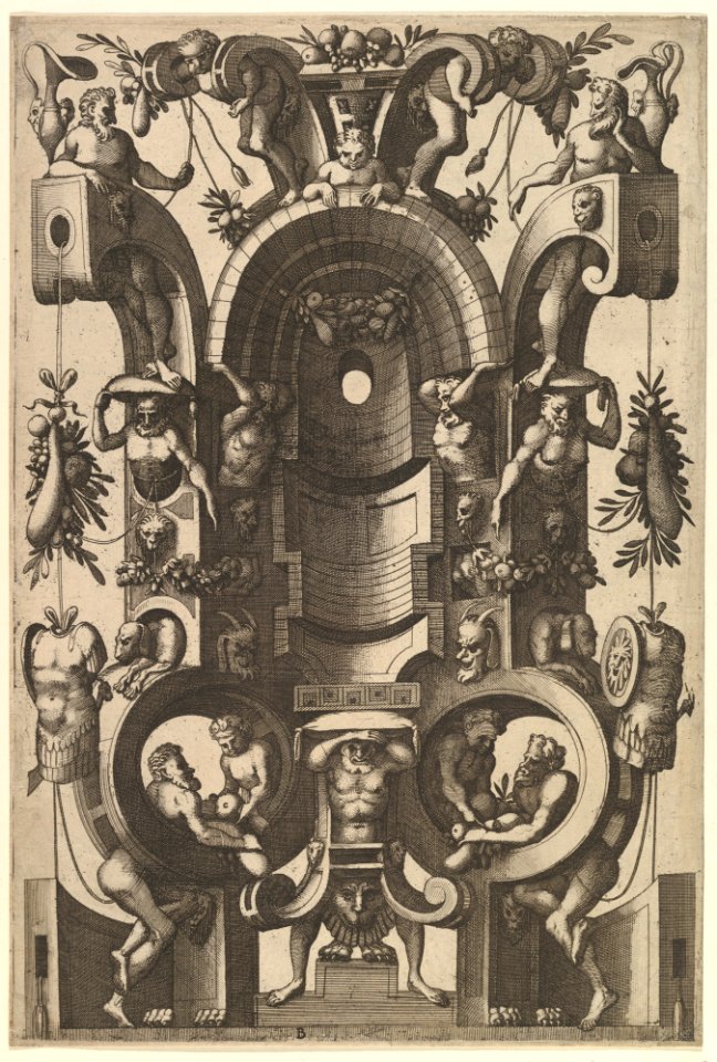 Niche in the Form of a Cartouche from Veelderleij Veranderinghe van grotissen ende Compertimenten...Libro Primo MET DP823060