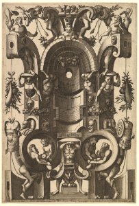 Niche in the Form of a Cartouche from Veelderleij Veranderinghe van grotissen ende Compertimenten...Libro Primo MET DP823060