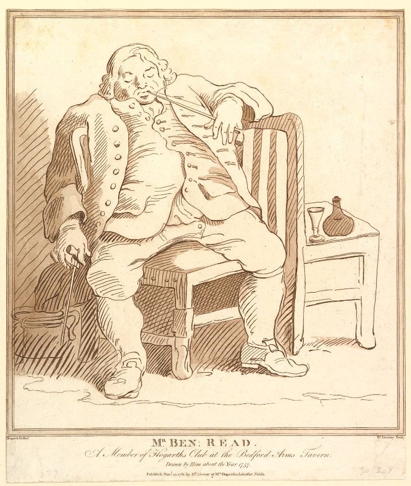 Mr. Ben- Read, A Member of Hogarth's Club at the Bedford Arms Tavern, Drawn by him about the Year 1757 MET DP825642