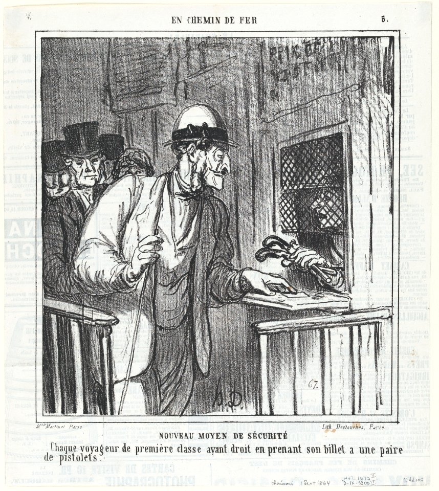 New security measures, from 'On the train,' published in Le Charivari, September 1, 1864 MET DP877195
