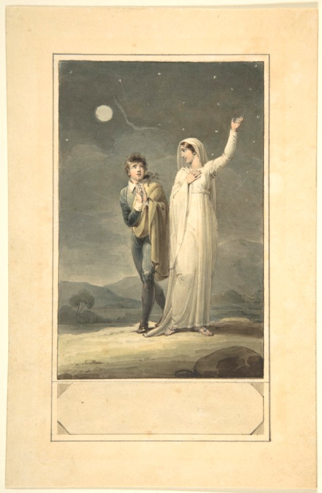 Nocturnal Landscape with Two Figures (design for an engraved book illustration) MET DP800978