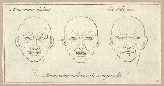 Mouvement Violent, Mouvement violent ou le coeur seroidit, La Jalousie (from Caractères des passions, gravés sur les desseins de l'illustre Monsieur le Brun) MET DP854055