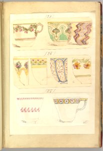 Nine Designs for Decorated Cups MET DP827015. Free illustration for personal and commercial use.