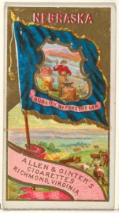 Nebraska, from Flags of the States and Territories (N11) for Allen & Ginter Cigarettes Brands MET DP834558