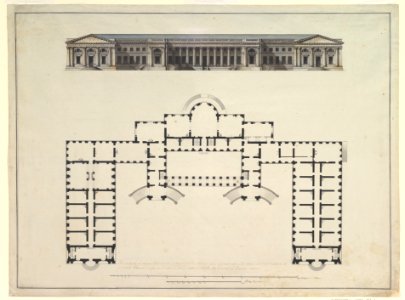 North Elevation and Ground Plan of the Alexander Palace at Tsarskoe Selo MET DP820605