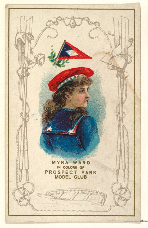Myra Ward in Colors of Prospect Park Model Club, from the Yacht Colors of the World series (N140) issued by Duke Sons & Co. to promote Honest Long Cut Tobacco MET DP865722