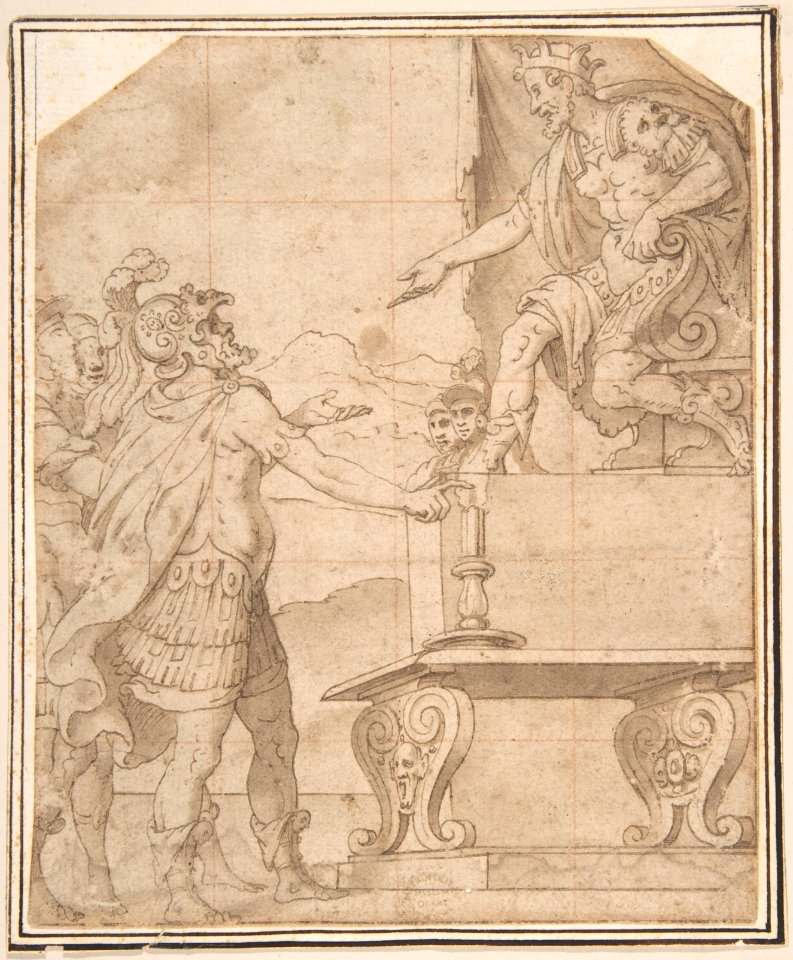 Mucius Scaevola Burning off his Hand before Porcenna MET DP801780