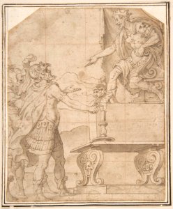 Mucius Scaevola Burning off his Hand before Porcenna MET DP801780