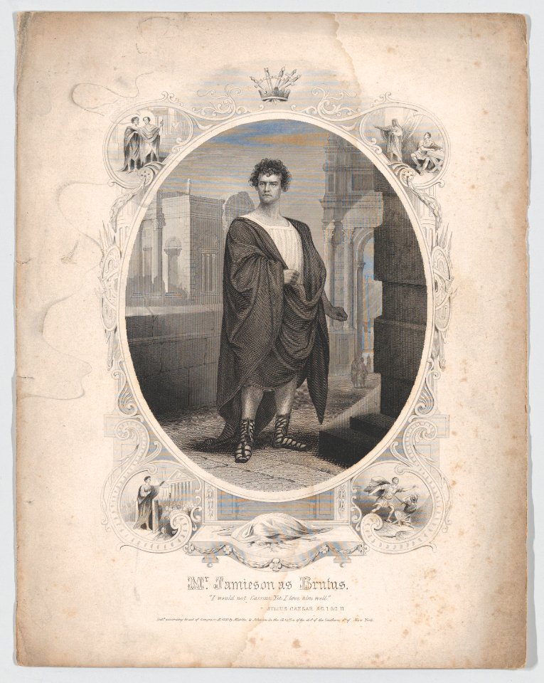 Mr. Jamieson as Brutus- "I would not Cassius; Yet I love him well" (Julius Caesar Act I, Scene II) MET DP873608