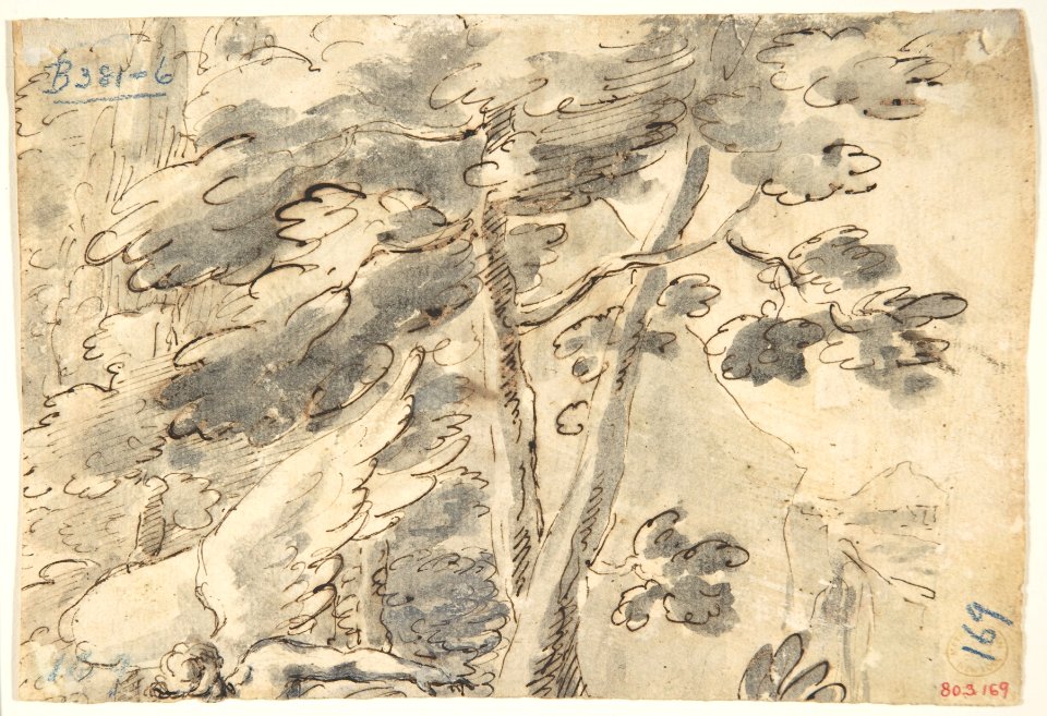 Naval Battle (Recto); Forest with Angel (Verso) MET DP802160