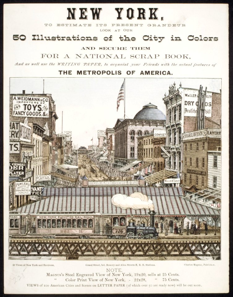 New York, to Estimate its Present Grandeur Look at our 50 Illustrations of the City in Color...and acquaint your Friends with the actual features of the Metropolis of America. MET DR90