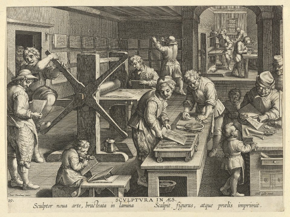 New Inventions of Modern Times -Nova Reperta-, The Invention of Copper Engraving, plate 19 MET DP841117