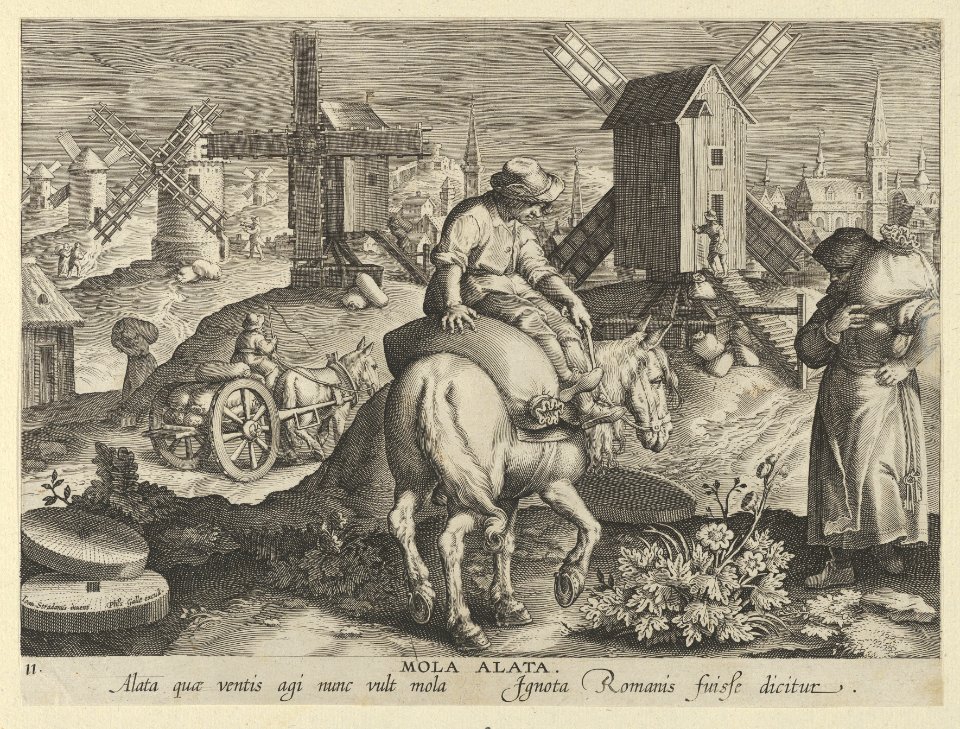 New Inventions of Modern Times -Nova Reperta-, The Invention of the Wind Mill, plate 11 MET DP841112