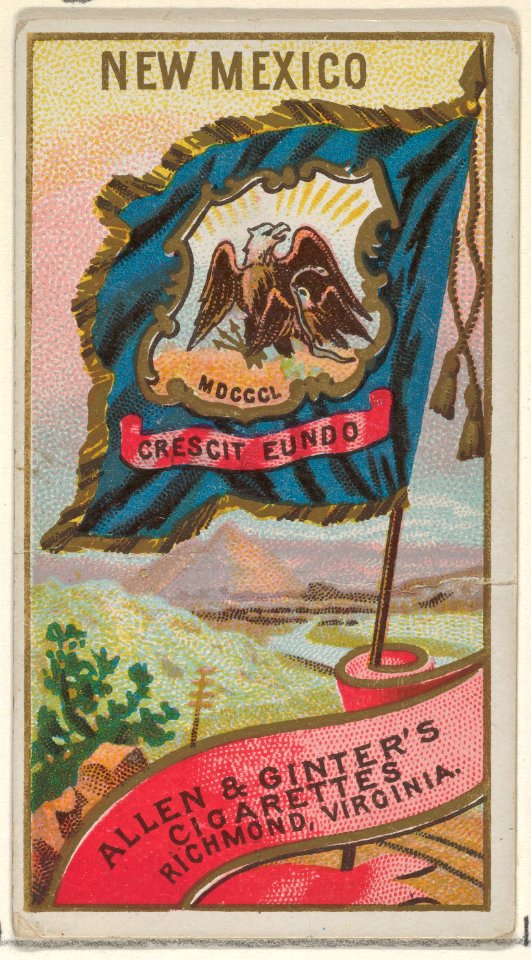 New Mexico, from Flags of the States and Territories (N11) for Allen & Ginter Cigarettes Brands MET DP834564