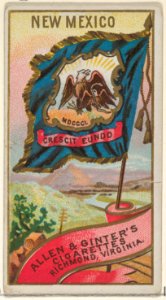 New Mexico, from Flags of the States and Territories (N11) for Allen & Ginter Cigarettes Brands MET DP834564