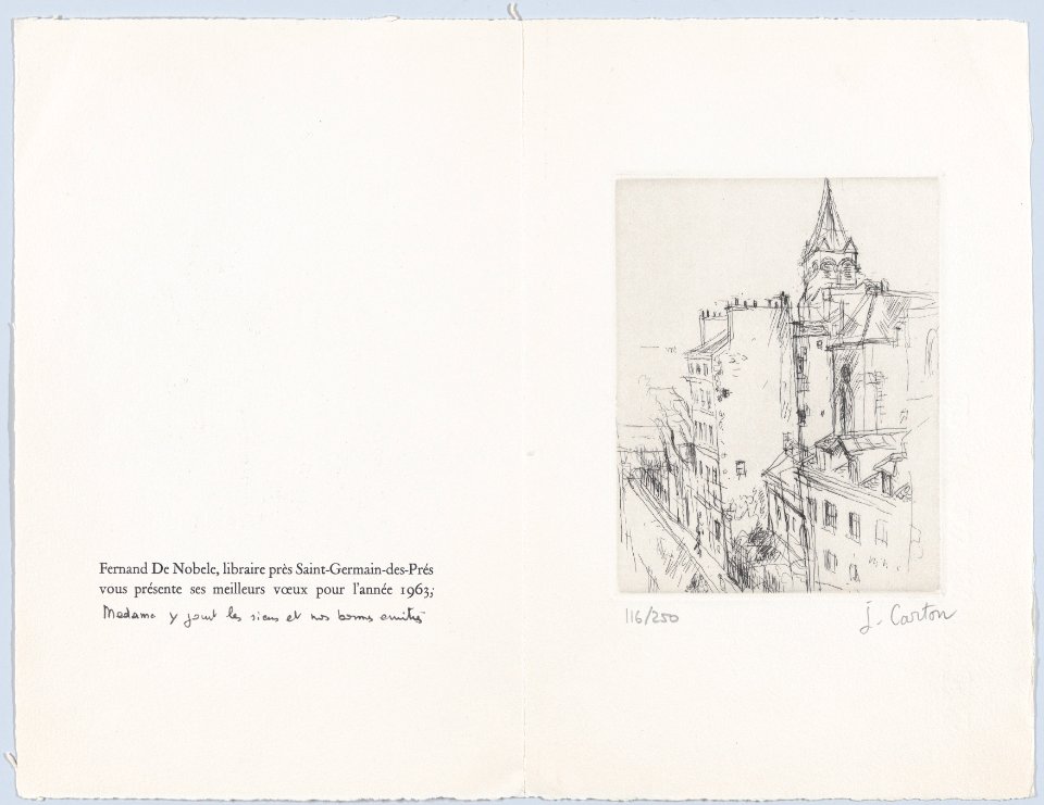 New Year Greeting Card with View of Paris MET DP874653