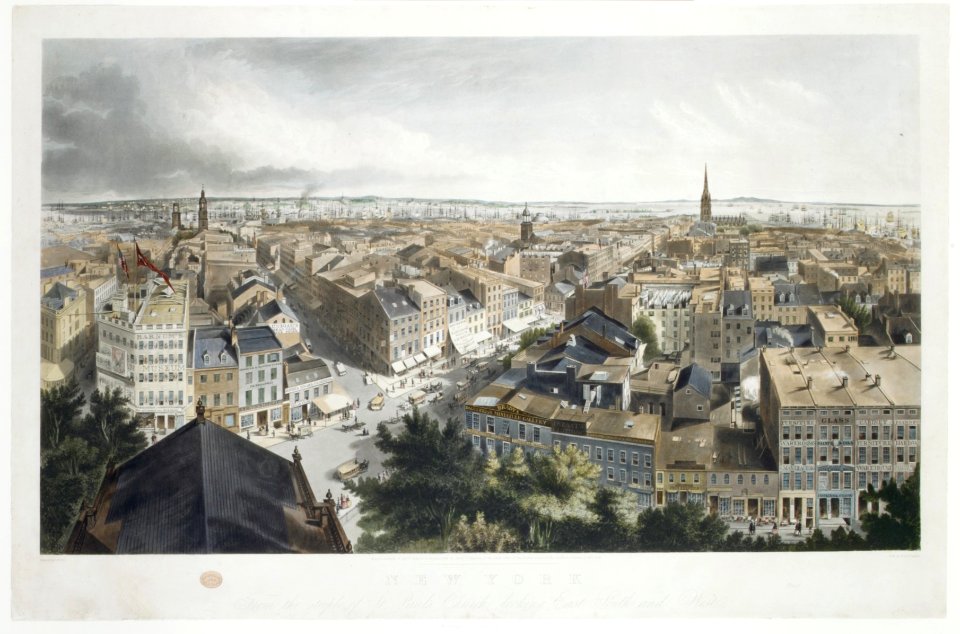 New York from the Steeple of St. Paul's Church, Looking East, South, and West MET DR156