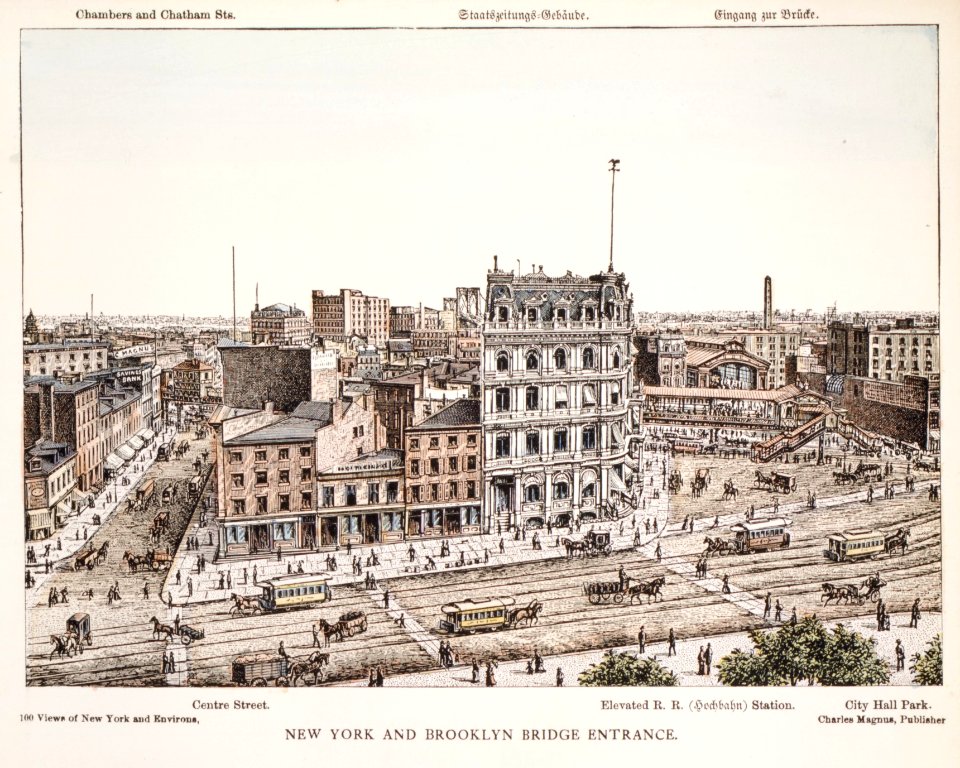 New York and Brooklyn Bridge Entrance MET DR172