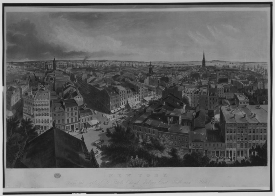 New York from the Steeple of St. Paul's Church, Looking East, South, and West MET MM58153