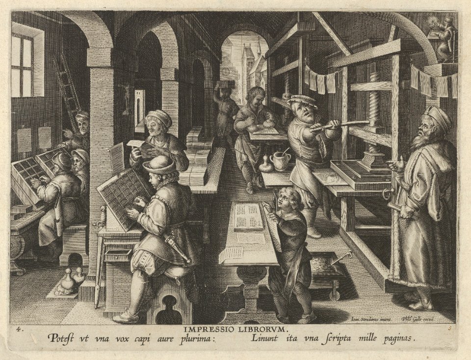 New Inventions of Modern Times -Nova Reperta-, The Invention of Book Printing, plate 4 MET DP841130