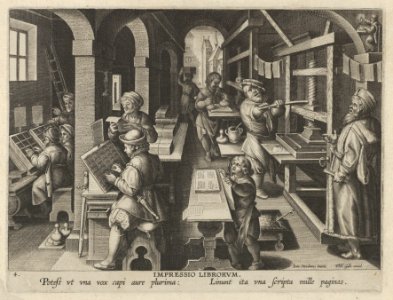 New Inventions of Modern Times -Nova Reperta-, The Invention of Book Printing, plate 4 MET DP841130