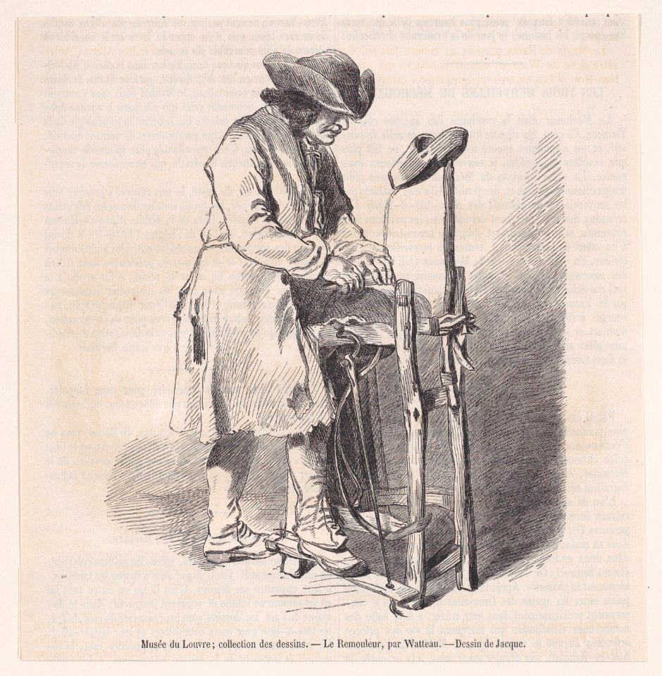 Musée du Louvre; collection des dessins, Le Remouler, par Watteau; from Magasin Pittoresque Met DP888848