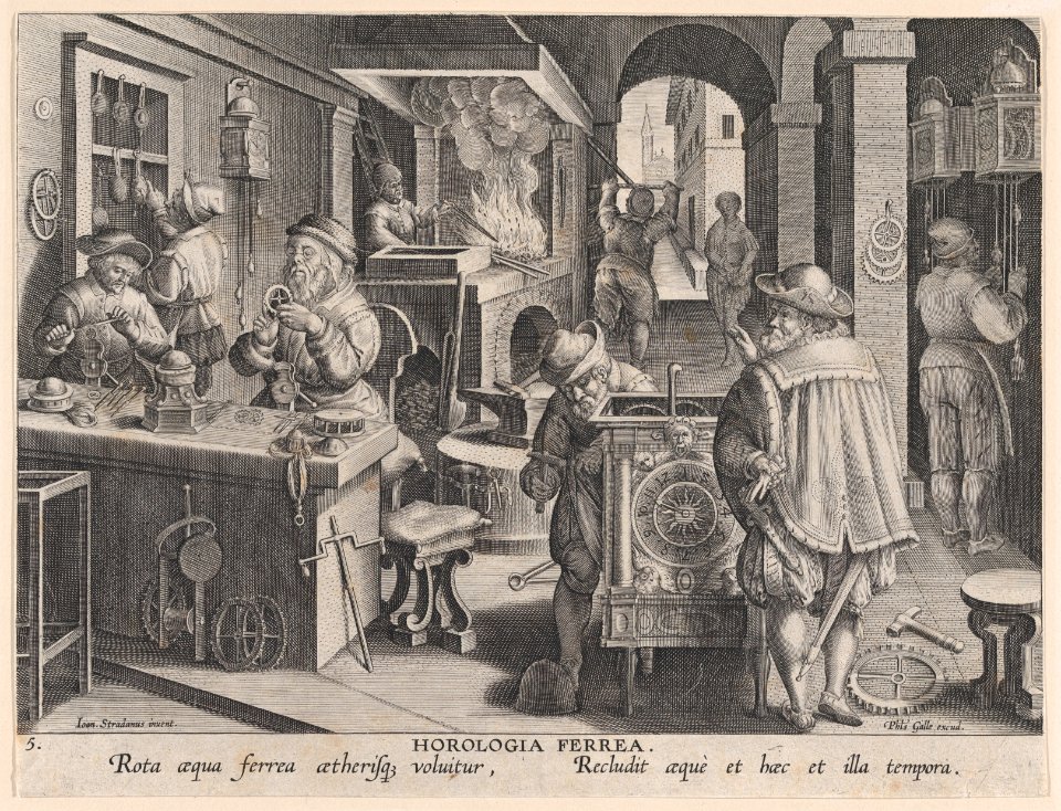 New Inventions of Modern Times -Nova Reperta-, The Invention of Clockwork, plate 5 MET DP862852