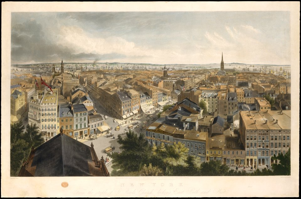 New York from the Steeple of St. Paul's Church, Looking East, South, and West MET DT2106