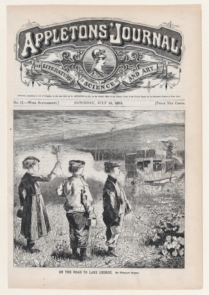 On the Road to Lake George – By Winslow Homer (Appleton's Journal, Vol. I) MET DP875276