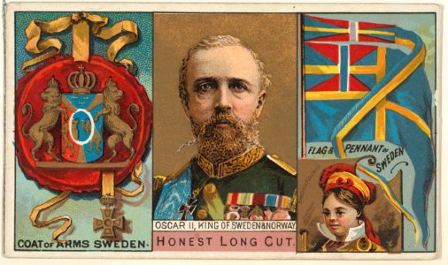 Oscar II, King of Sweden and Norway, from the Rulers, Flags, and Coats of Arms series (N126-1) issued by W. Duke, Sons & Co. MET DPB873802