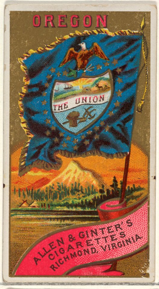 Oregon, from Flags of the States and Territories (N11) for Allen & Ginter Cigarettes Brands MET DP834570