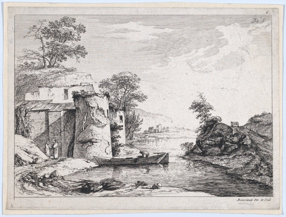 Old Towers on a River Bank MET DP874550