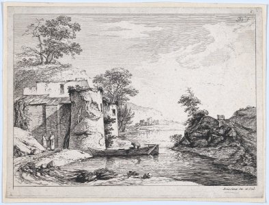 Old Towers on a River Bank MET DP874550