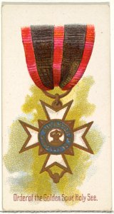 Order of the Golden Spur, Holy See, from the World's Decorations series (N30) for Allen & Ginter Cigarettes MET DP838293