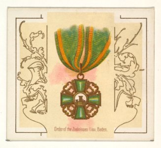 Order of the Zaehringen Lion, Baden, from the World's Decorations series (N44) for Allen & Ginter Cigarettes MET DP839383