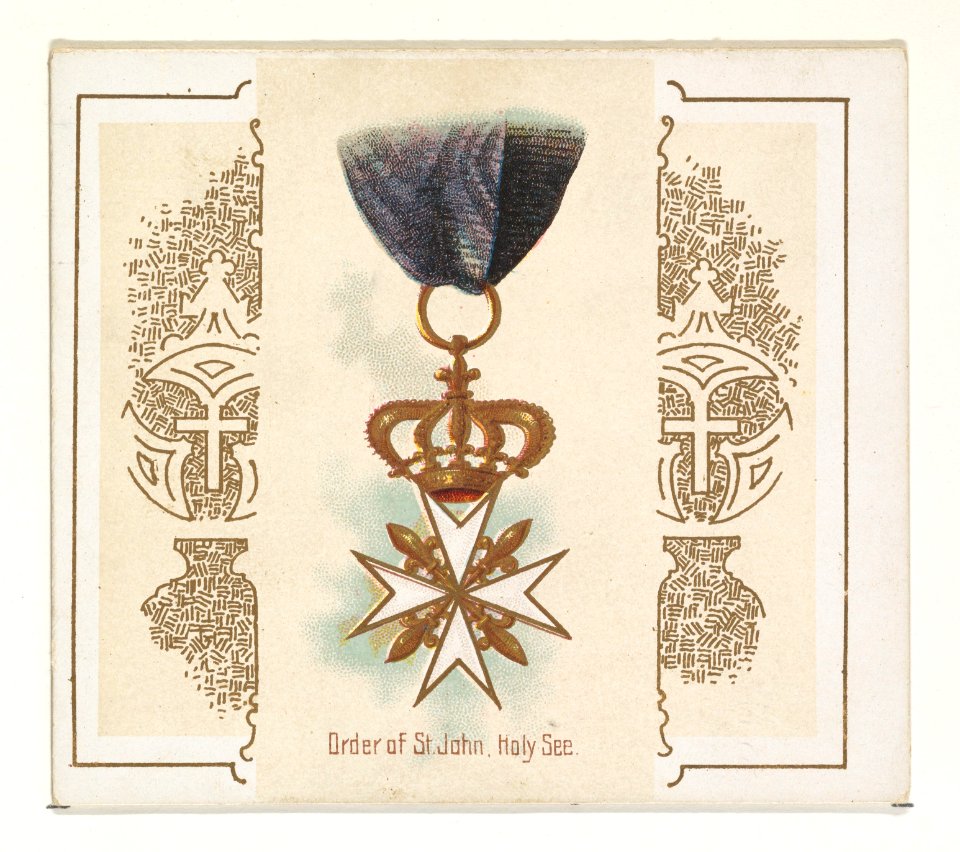 Order of Saint John, Holy See, from the World's Decorations series (N44) for Allen & Ginter Cigarettes MET DP839370