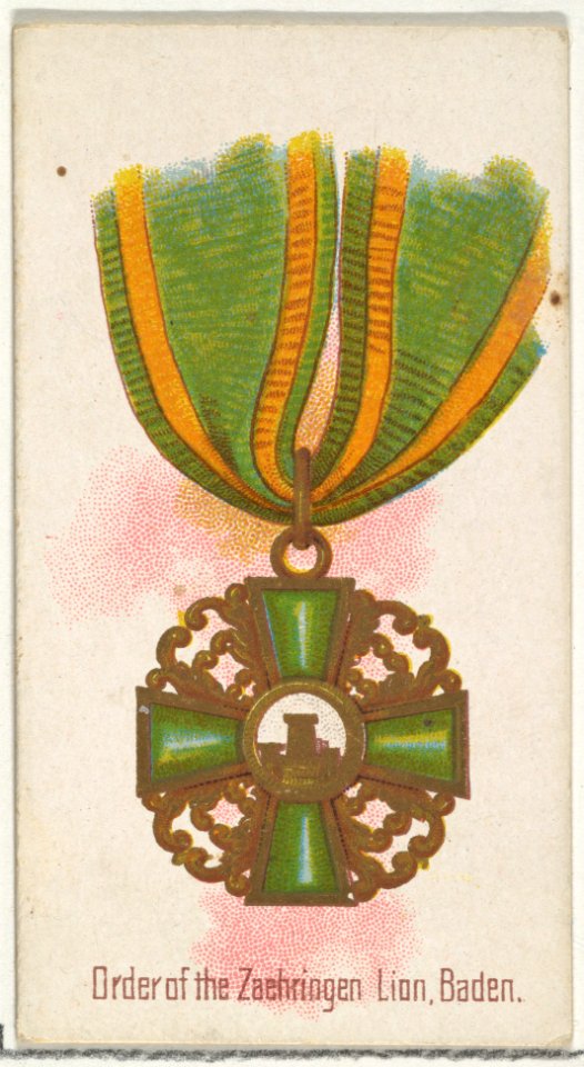 Order of the Zaehringen Lion, Baden, from the World's Decorations series (N30) for Allen & Ginter Cigarettes MET DP838335