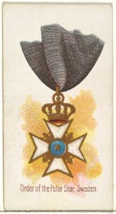 Order of the Polar Star, Sweden, from the World's Decorations series (N30) for Allen & Ginter Cigarettes MET DP838303