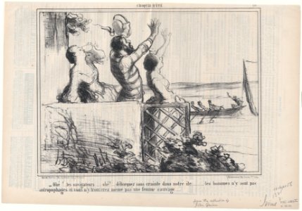Ohé...les navigateurs...débarquez sans crainte..., from Croquis d'Été, published in Le Charivari, September 10, 1856 MET DP876518