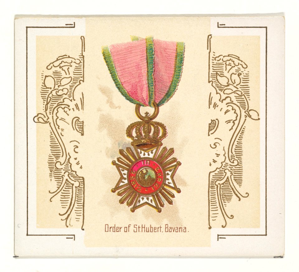 Order of Saint Hubert, Bavaria, from the World's Decorations series (N44) for Allen & Ginter Cigarettes MET DP839368