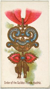 Order of the Golden Fleece, Austria, from the World's Decorations series (N30) for Allen & Ginter Cigarettes MET DP838292