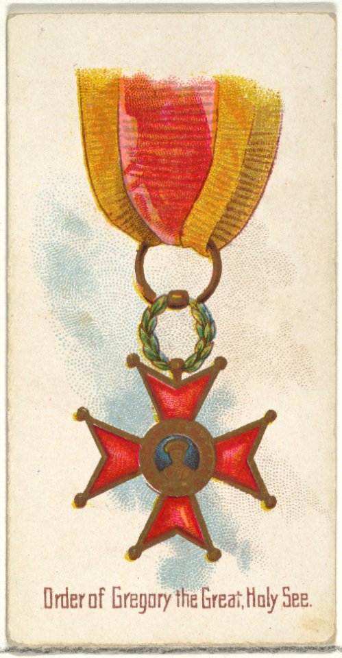 Order of Gregory the Great, Holy See, from the World's Decorations series (N30) for Allen & Ginter Cigarettes MET DP838294