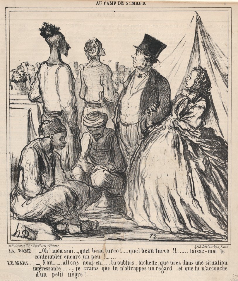Oh! Mon ami...., quel beau turco!..., from Au Camp de Saint-Maur, published in Le Charivari, August 15, 1859 MET DP876789