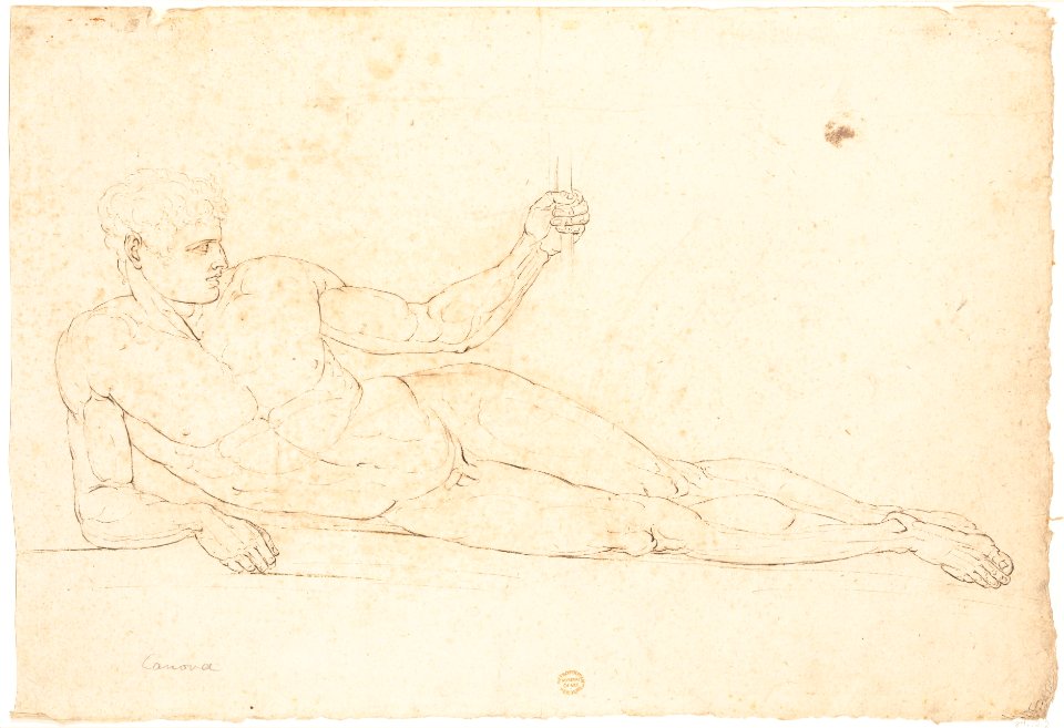 Nude Man Reclining (recto); Man Facing Left with Out-stretched Arms (verso) MET DP148729